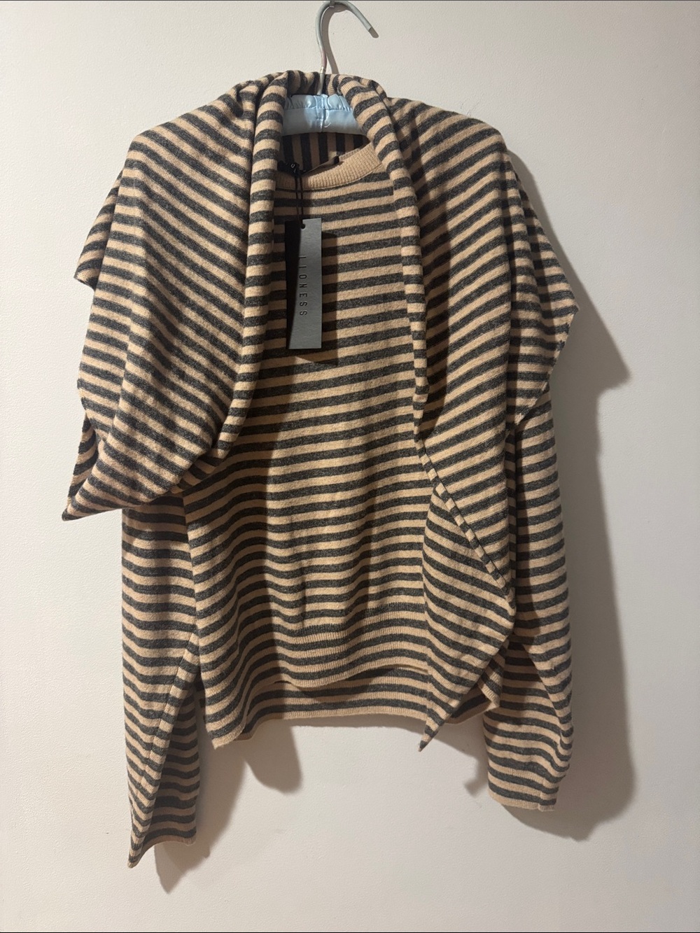LIONESS• wool striped sweater with matching scarf - Picture 4 of 10